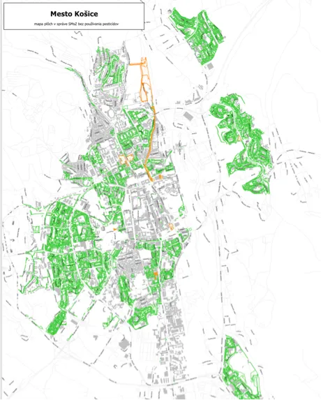 Mapa zóny bez pesticídov – Košice